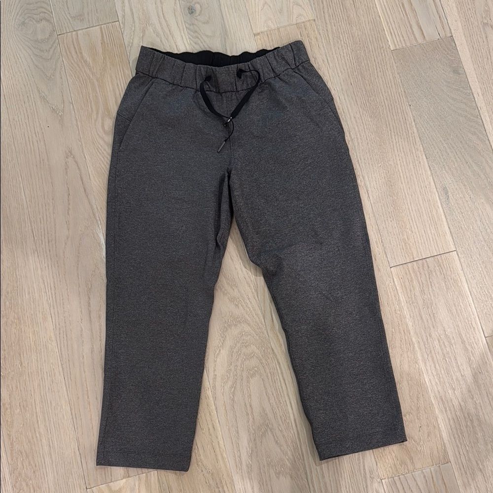 Lululemon On The Fly Grey Work Pants with Drawstring Waist Size 4